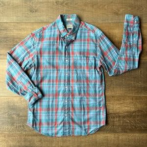 Men’s J Crew slim small madras long sleeve button down shirt